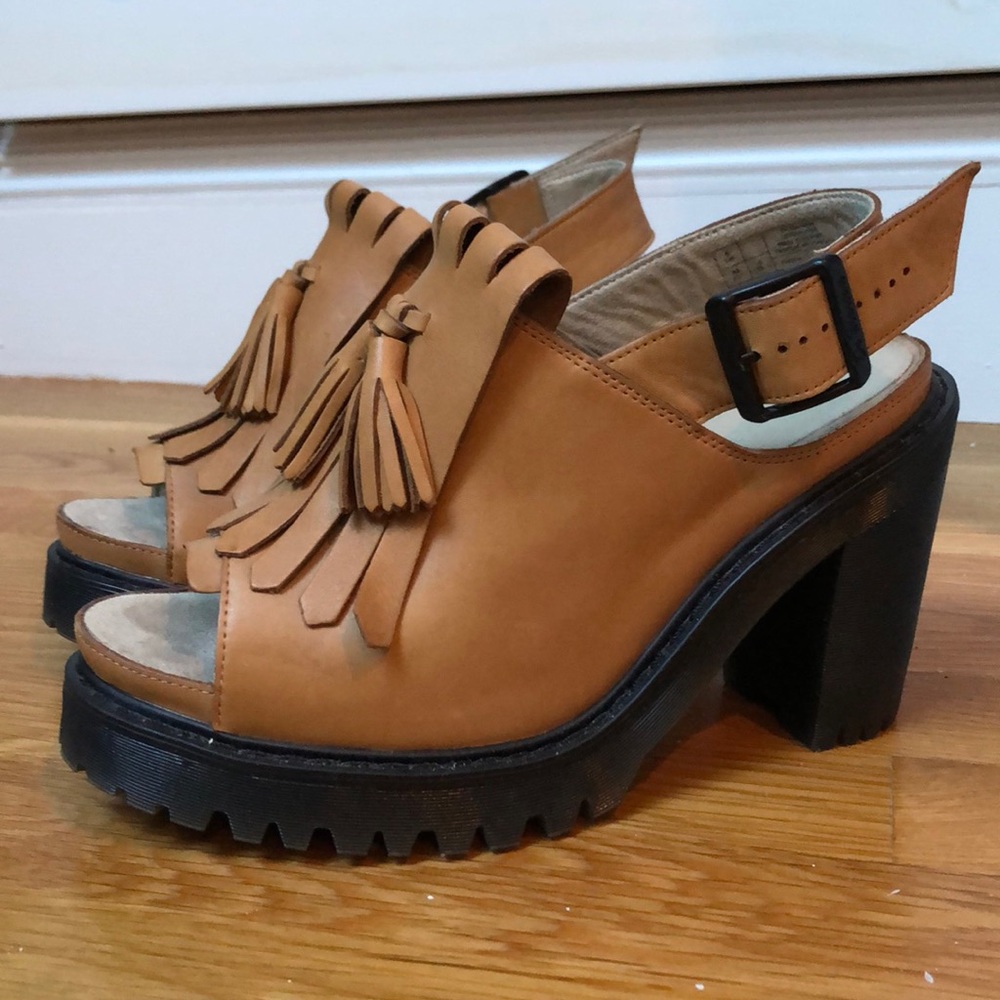 size 8 Doc Marten brown leather kiltie heels